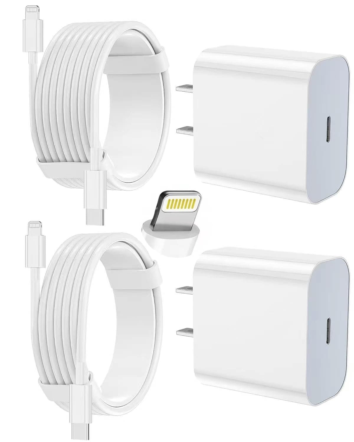 20W Block with Lightning Cables, 2-pack
