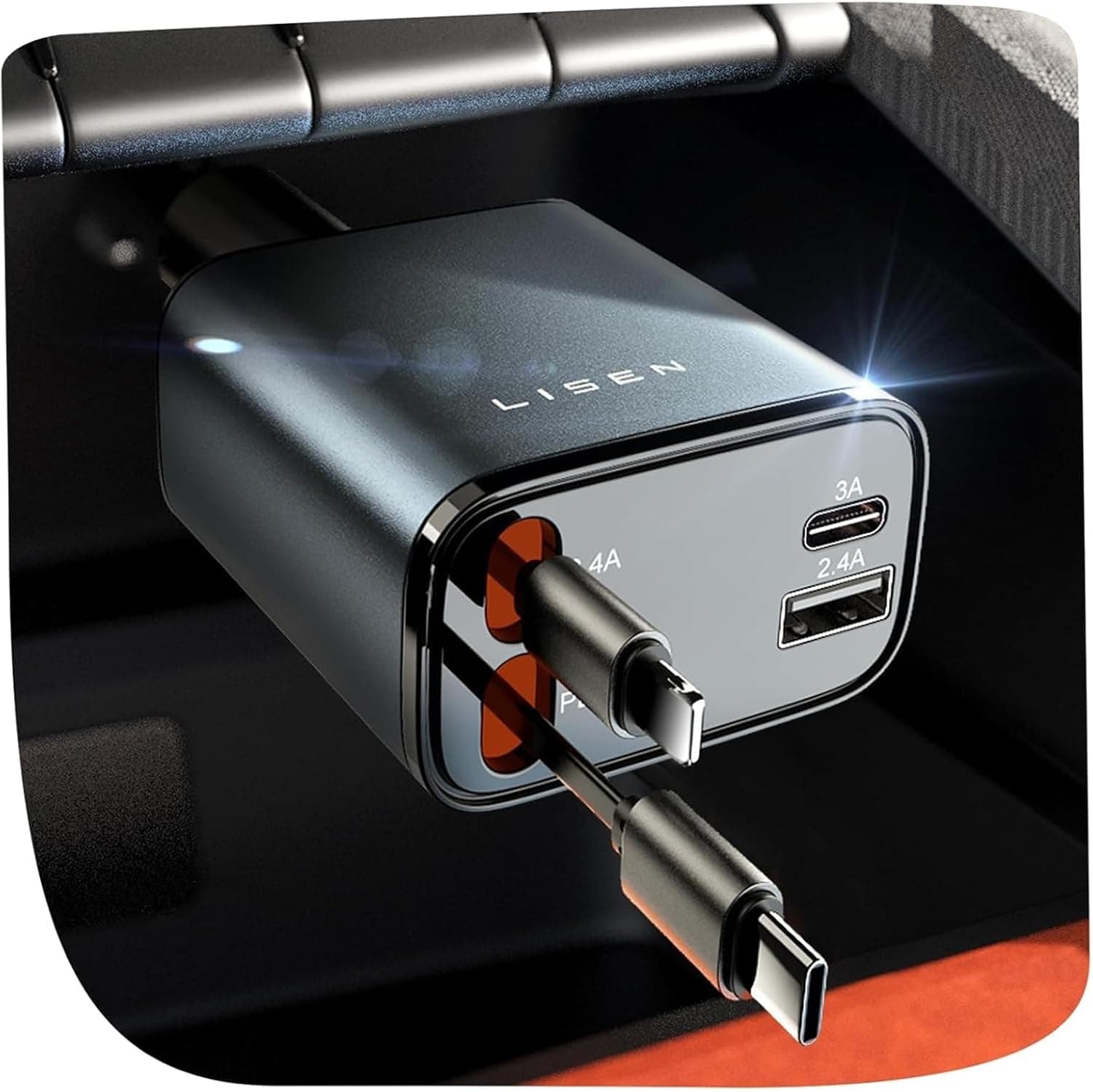 LISEN 84W Retractable Car Charger
